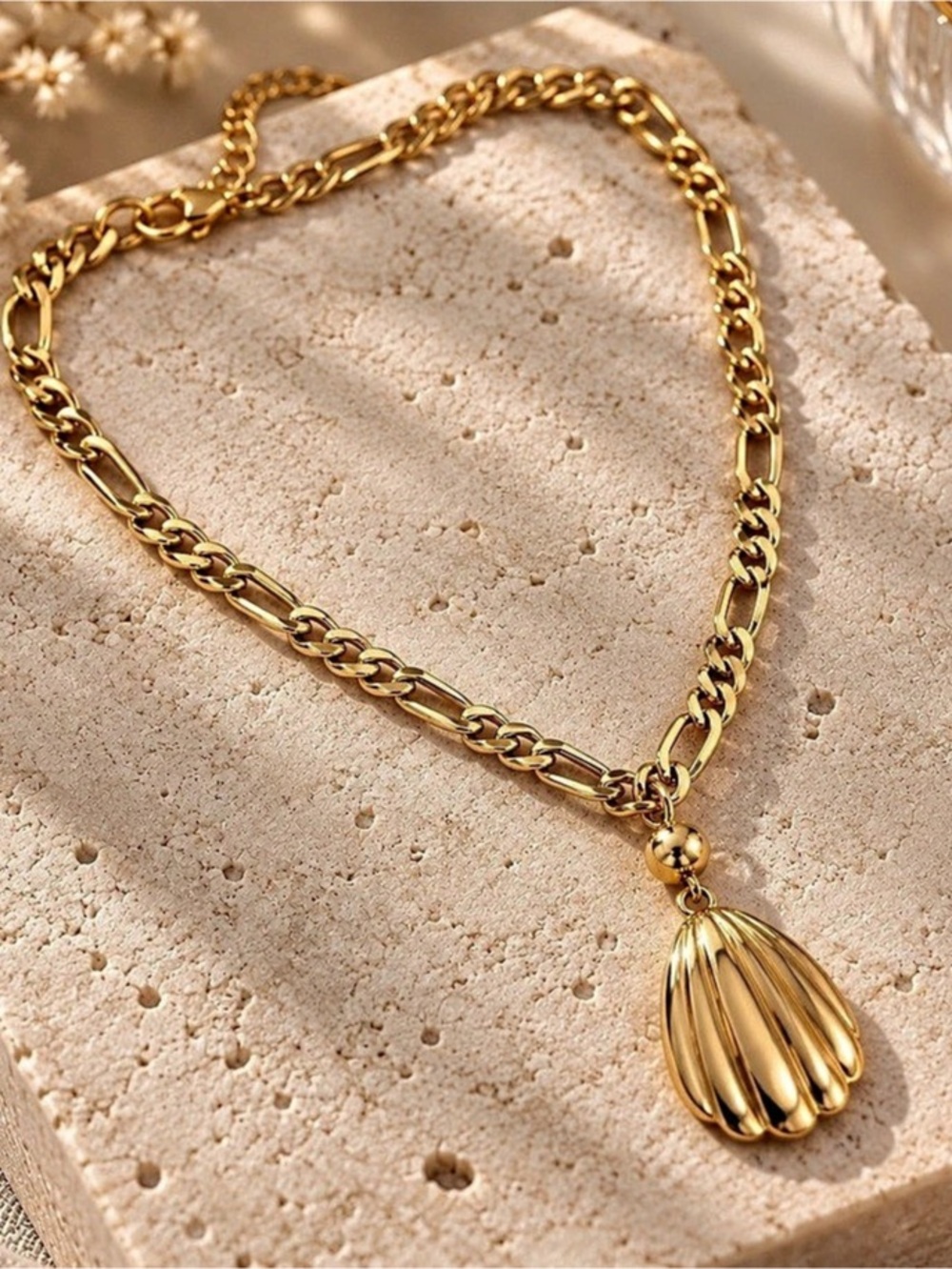 Stainless steel Gold-Tone Pendant Necklace New